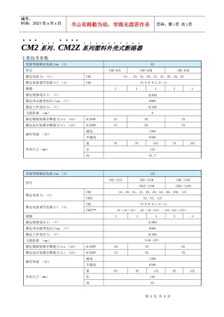 CM2系列、CM2Z系列塑料外壳式断路器