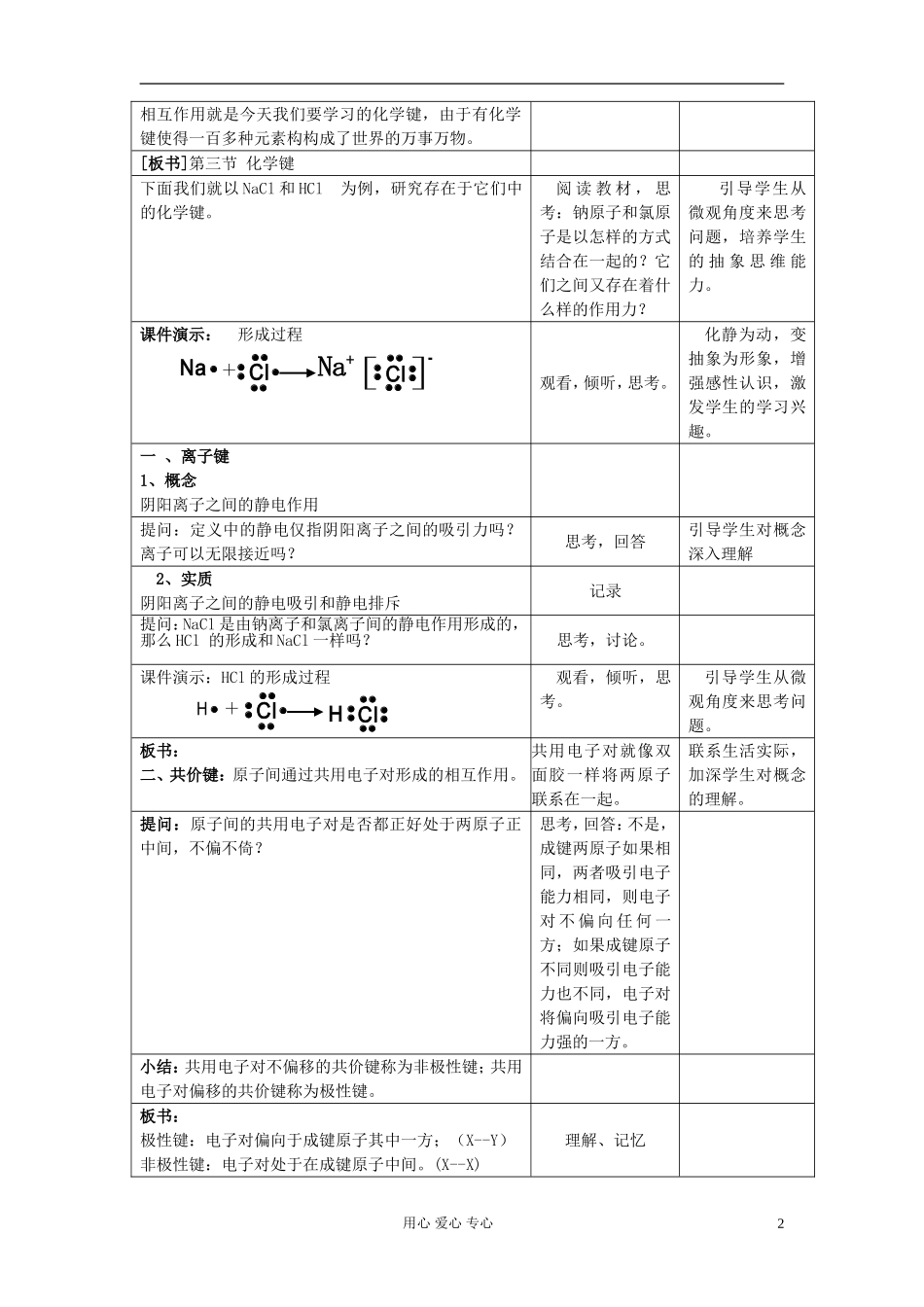高中化学《化学键》教案9 新人教版必修2_第2页