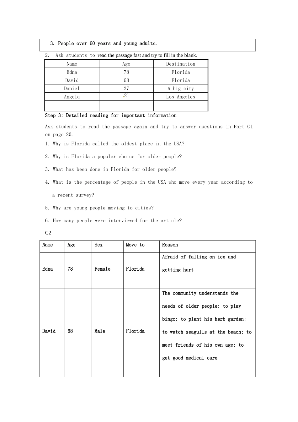 高中英语 Unit2 People on the move Reading  Population mobility in the USA教案 牛津译林版选修10-牛津版高二选修10英语教案_第2页
