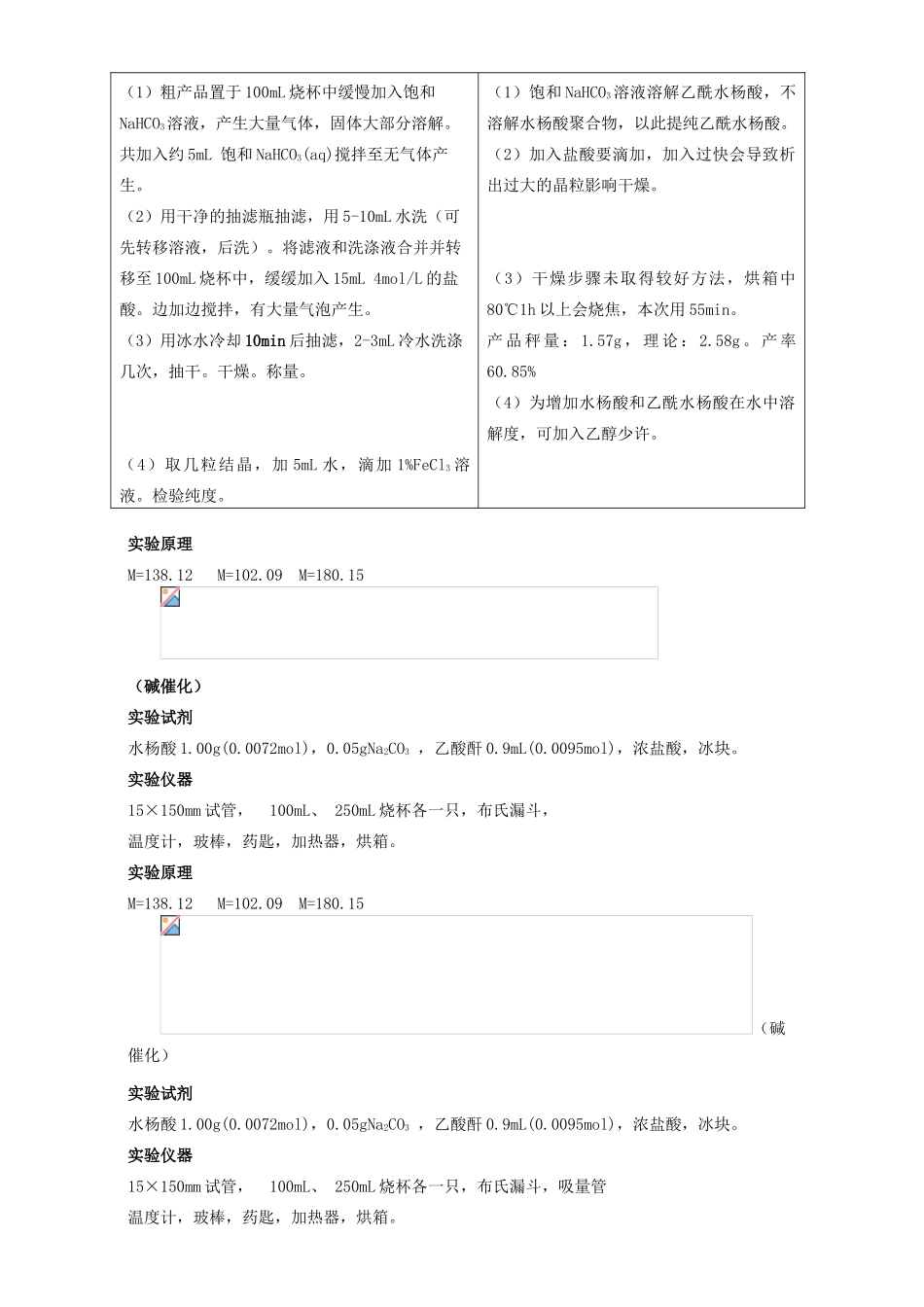 高中化学 专题七 物质的制备与合成 7.2 阿司匹林的合成教案 苏教版选修6-苏教版高二选修6化学教案_第2页