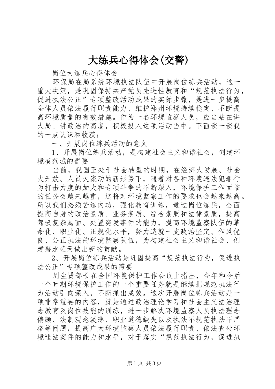 大练兵心得体会(交警)_第1页