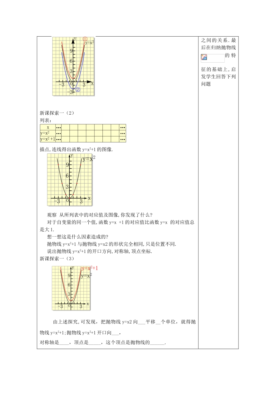 九年级数学上册 26.2 特殊二次函数的图像（2）二次函数yax2c的图像教案 沪教版五四制-沪教版初中九年级上册数学教案_第2页