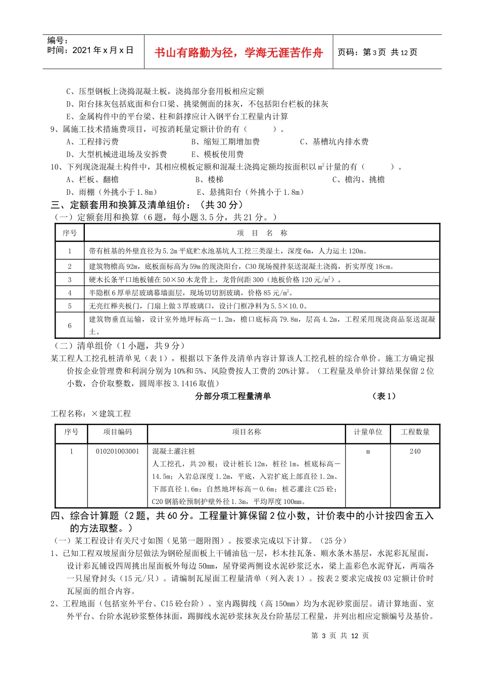 全国建设工程造价员执业资格考试_第3页