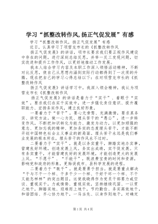 学习“抓整改转作风,扬正气促发展”有感