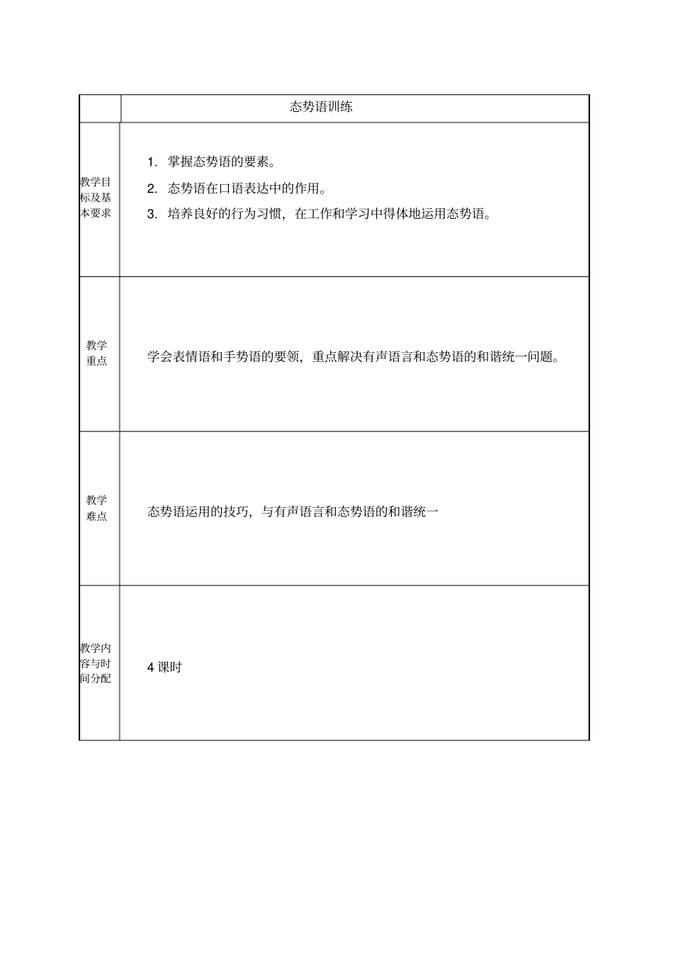 态势语教案二课时_第1页