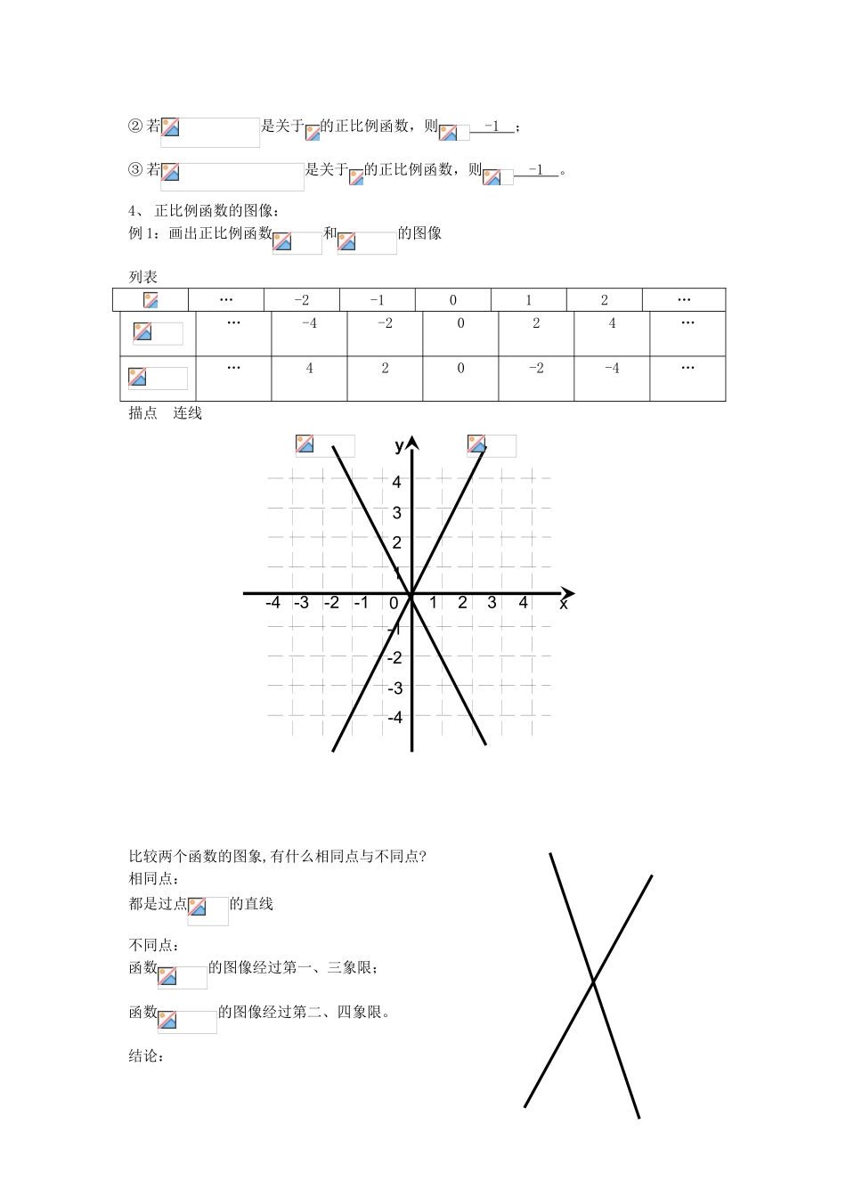 河南省濮阳市南乐县张果屯乡中学八年级数学上册《14.2.1正比例函数》教案 新人教版_第2页