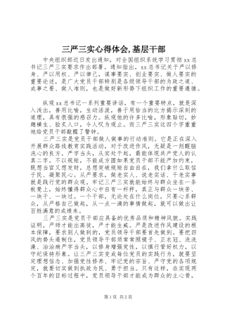 三严三实心得体会,基层干部