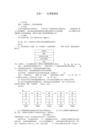 实验一_处理器调度____(设计一个按时间片轮转法实现处理器调度的程序)