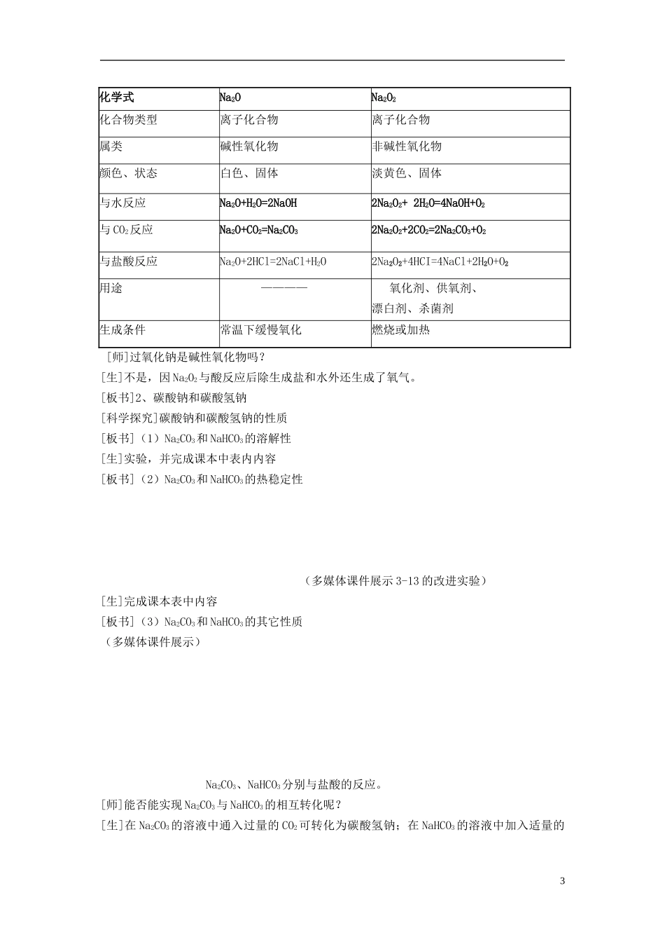 高中化学 《几种重要的金属化合物》教案4 新人教版必修1_第3页