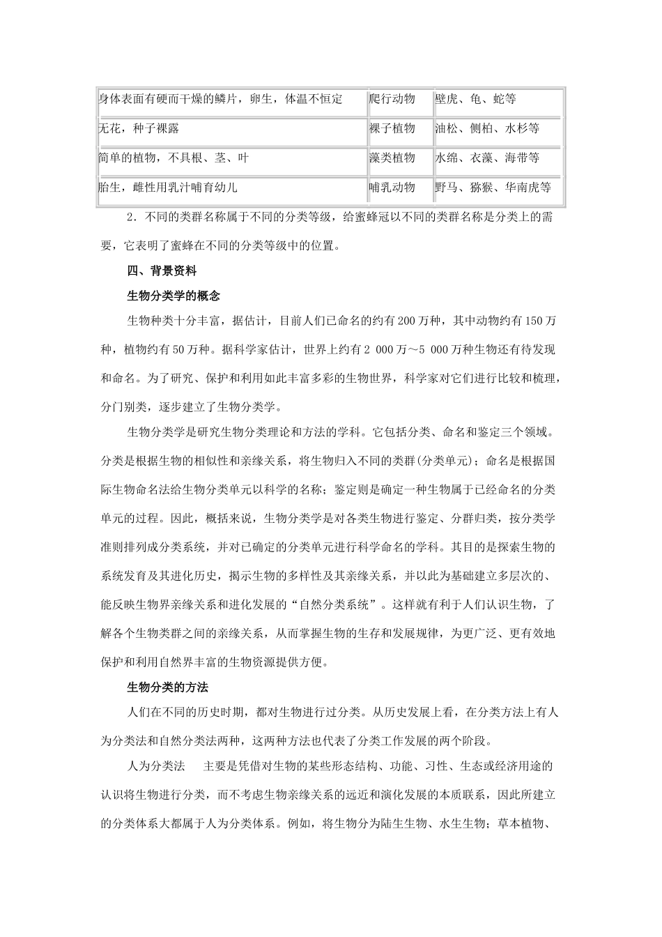 八年级生物下册 第六单元 第一章 根据生物的特征进行分类 第一节 尝试对生物进行分类教案1 新人教版-新人教版初中八年级下册生物教案_第3页