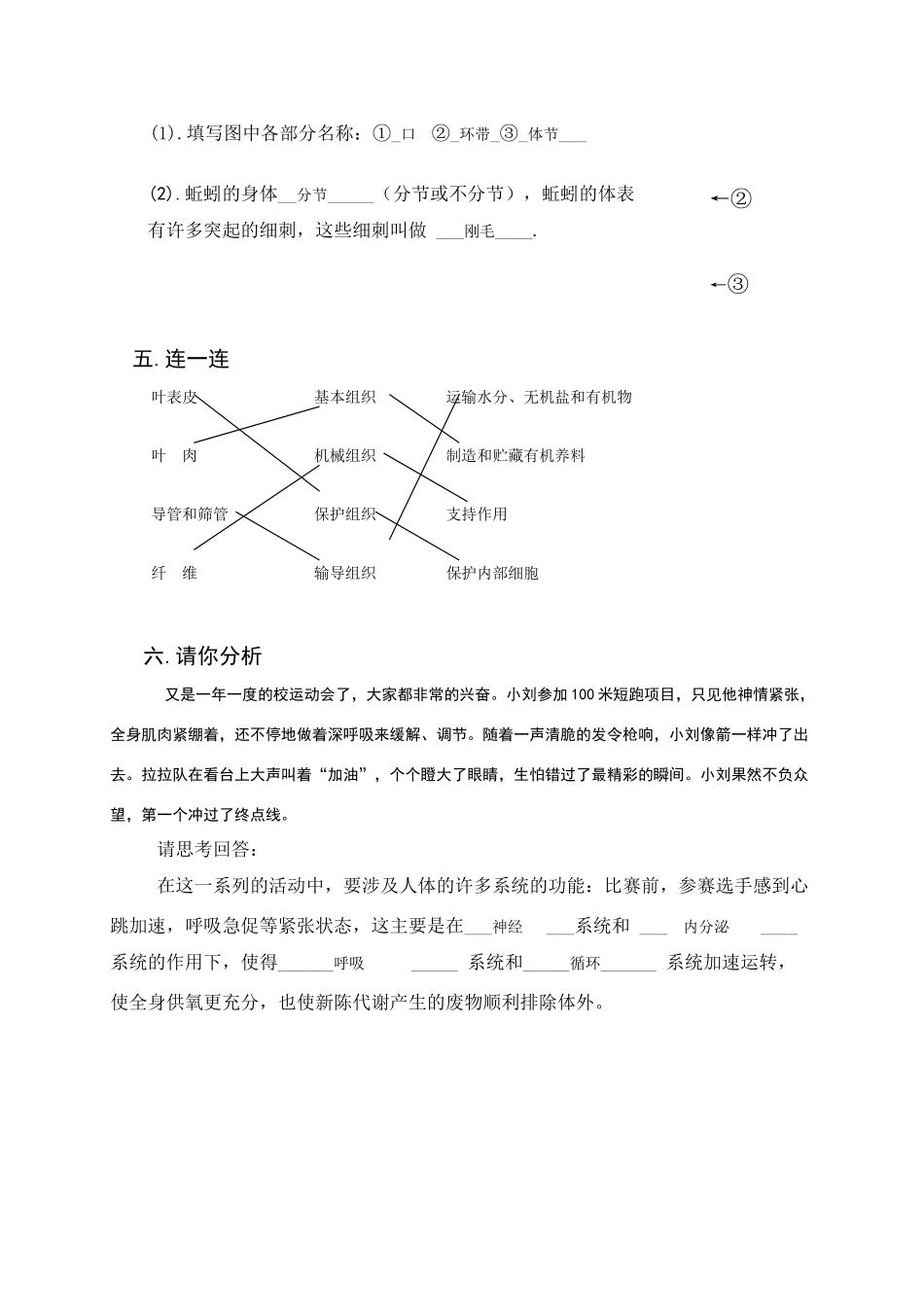 【苏科版七年级下册】第10章 水中的生物：习题课_第3页
