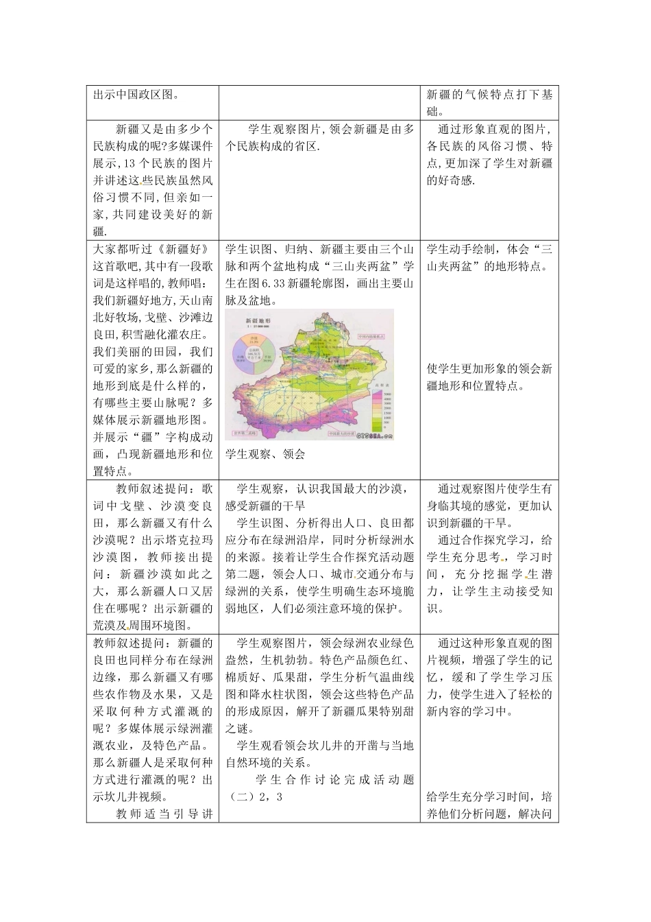 八年级地理下册 第八章 认识区域 环境与发展 第三节 新疆维吾尔自治区的地理概况区域开发教案2 （新版）湘教版_第2页