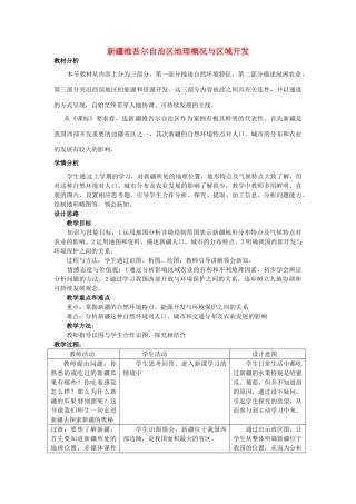 八年级地理下册 第八章 认识区域 环境与发展 第三节 新疆维吾尔自治区的地理概况区域开发教案2 （新版）湘教版