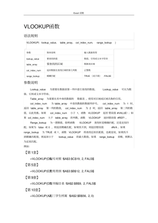 (完整word)全国计算机等级考试二级MSOffice高级应用Excel函数总结,推荐文档