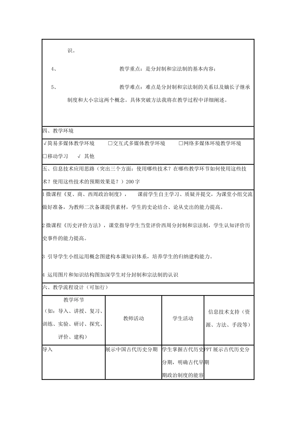 高中历史 第1课 夏商制度与西周封建教案6 岳麓版必修1-岳麓版高一必修1历史教案_第2页