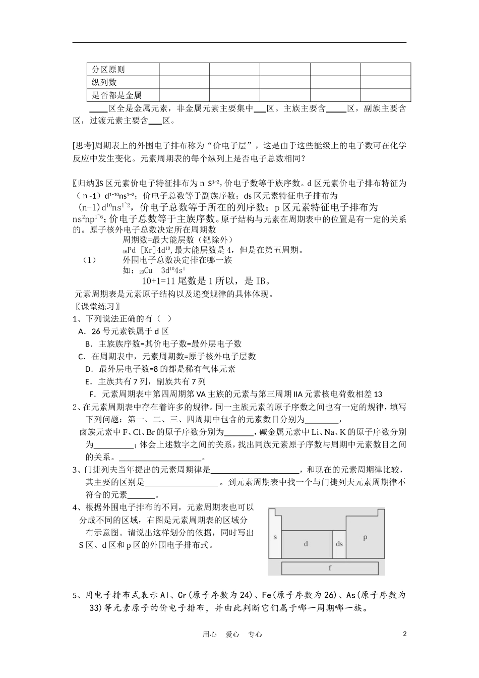 高中化学 1.2《原子结构与元素的性质》教案 新人教选修3_第2页