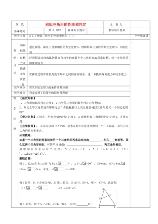 湖南省茶陵县九年级数学《3.3.1相似三角形的性质和判定》教案（3）