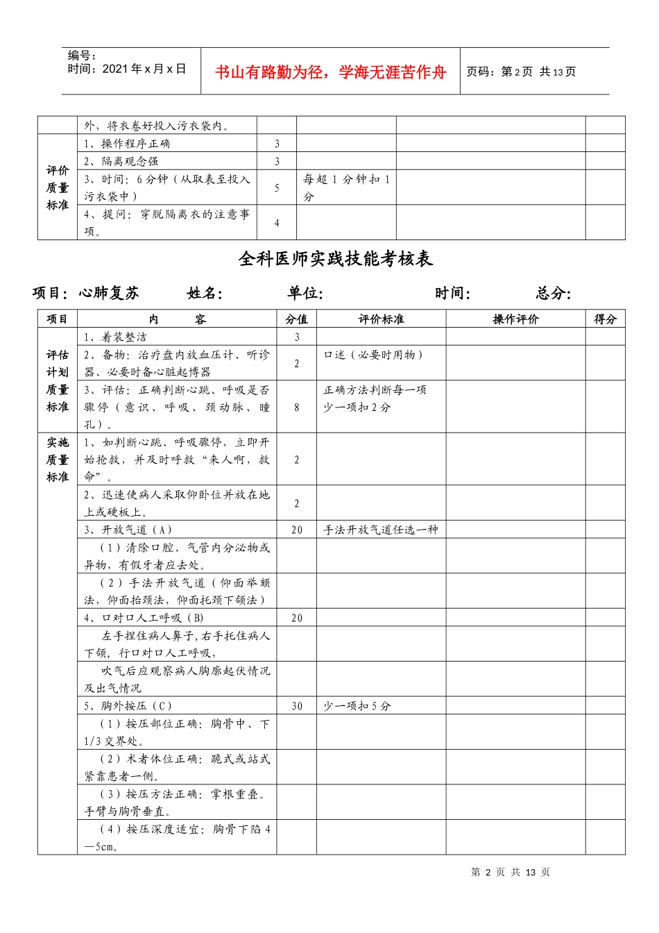 全科医师实践技能考核标准doc-全科医师实践技能考核_第2页