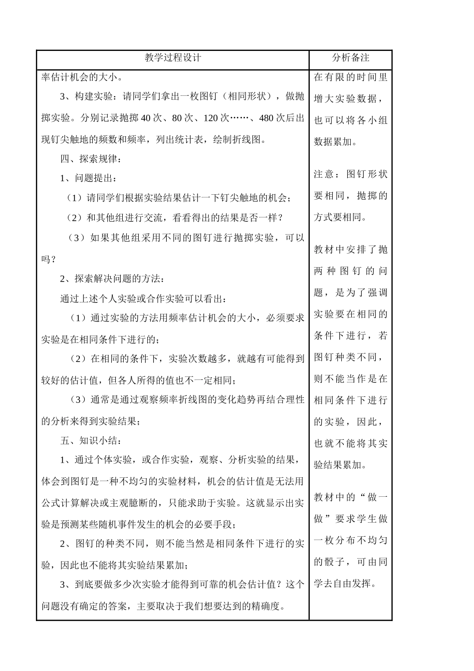 华师大版九年级数学用频率估计机会的大小 钉尖触地的机会_第2页
