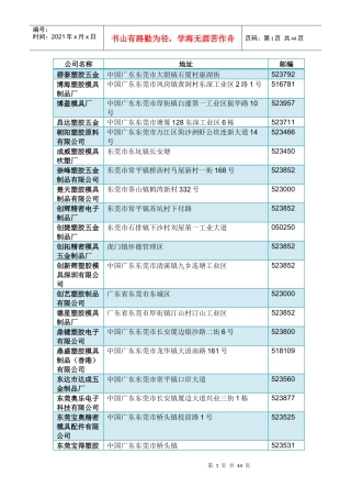 东莞塑胶模具厂