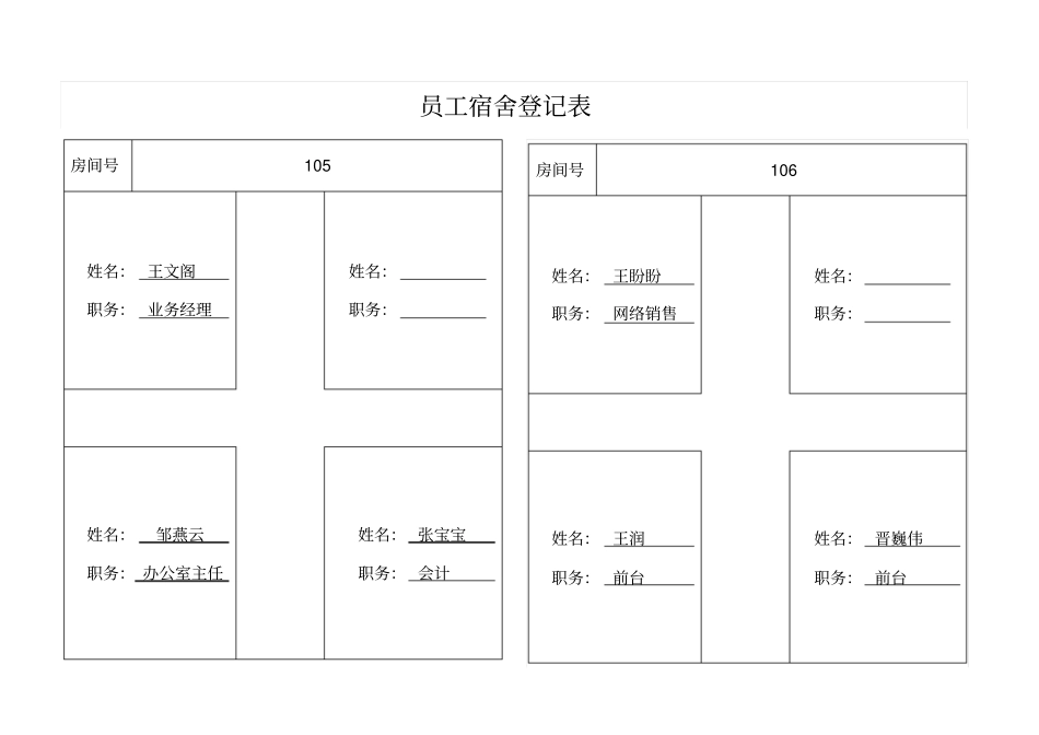 员工宿舍登记表_第3页