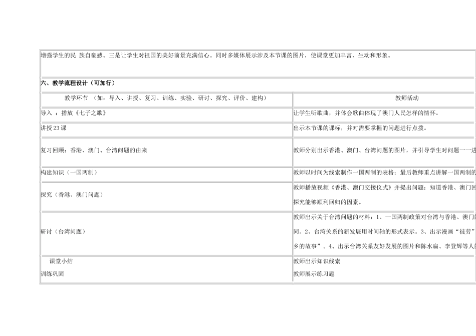 高中历史 第23课 祖国统一的历史潮流教案18 岳麓版必修1-岳麓版高一必修1历史教案_第2页
