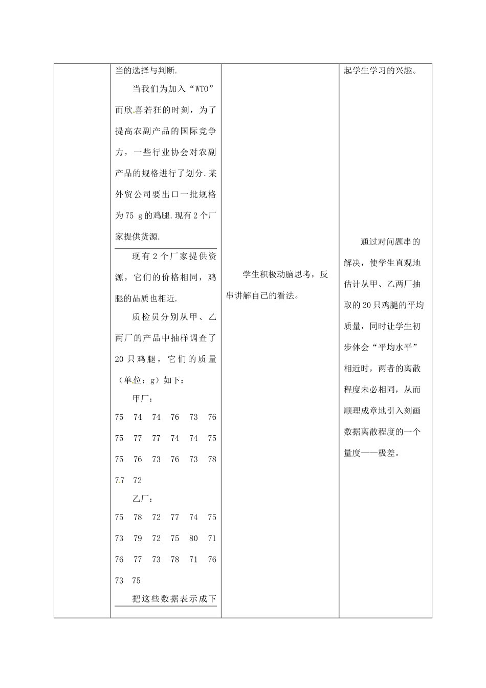 河北省围场县八年级数学上册《数据的波动》教案 新人教版_第2页
