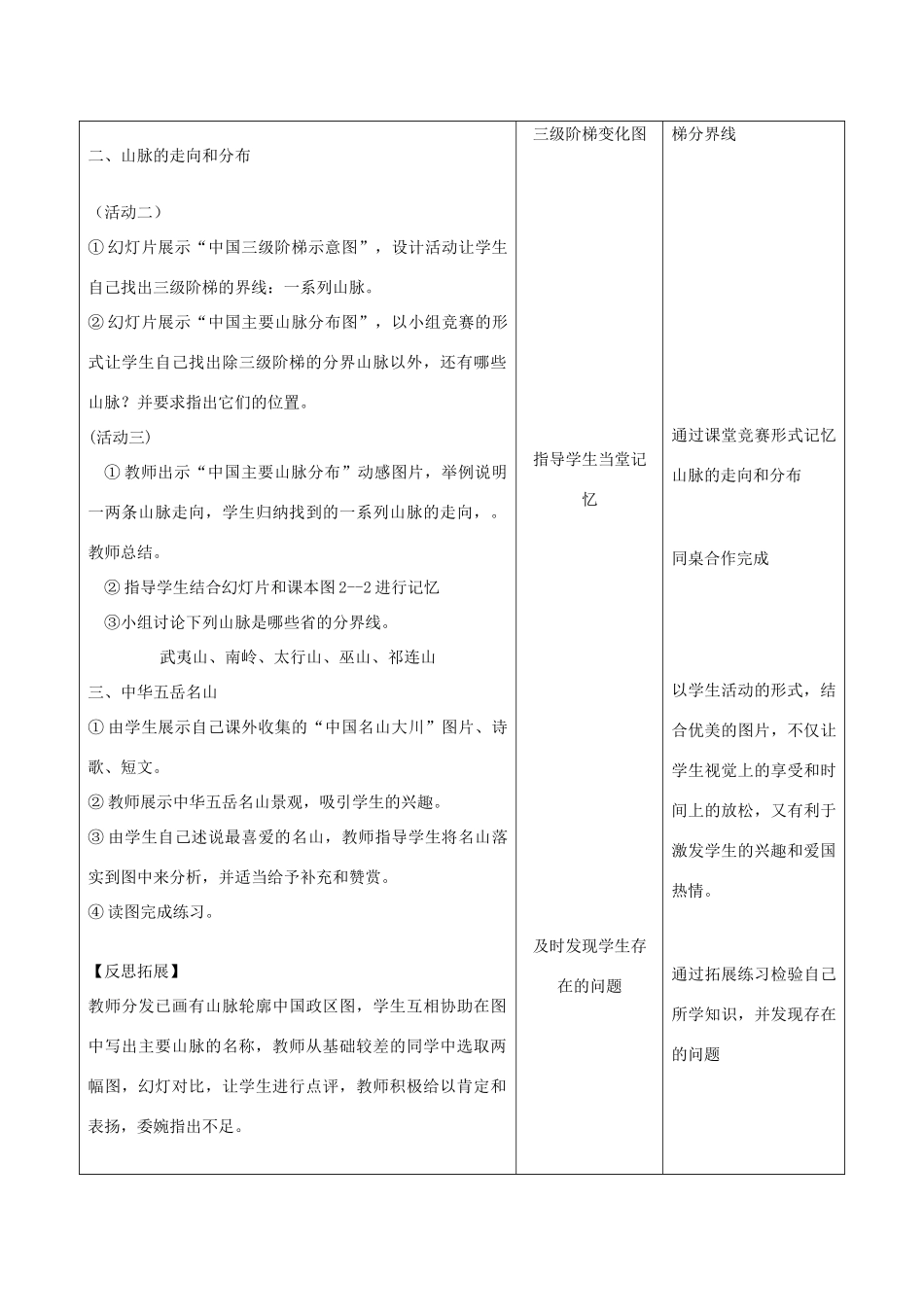 八年级地理上册 第二章 中国的自然环境 第一节 中国的地形名师教案2 湘教版_第3页
