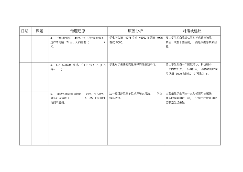 四年级数学错题记录_第2页