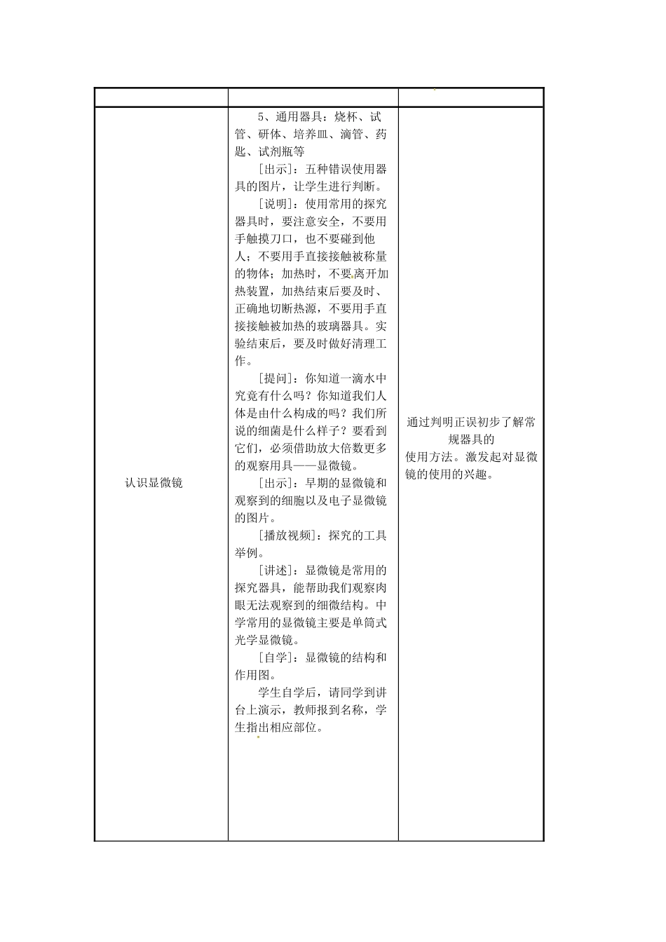 江苏省东台市唐洋镇中学七年级生物上册《2.1 探索生命的器具》教案1 苏教版_第2页