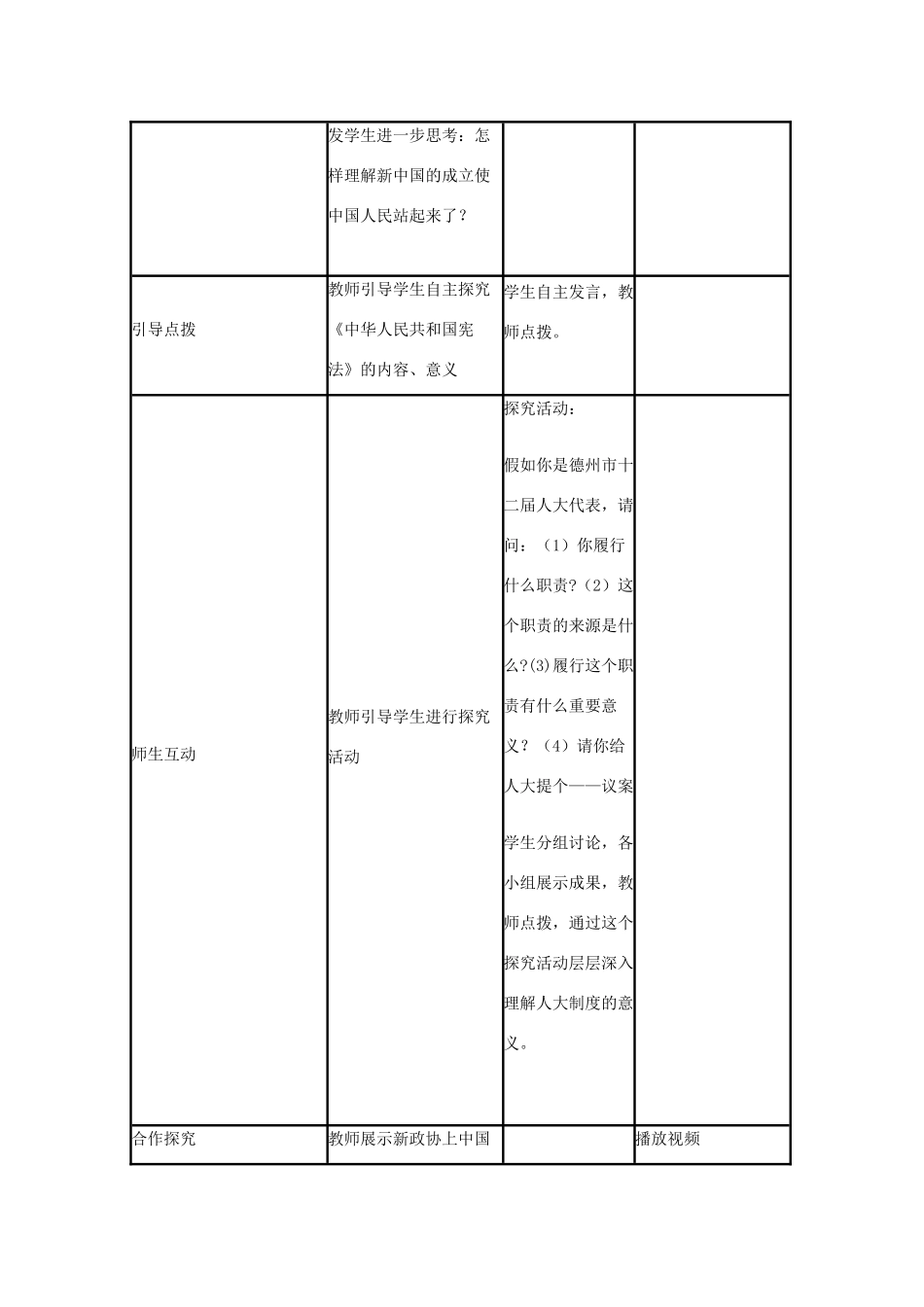 高中历史 第21课 新中国的政治建设教案2 岳麓版必修1-岳麓版高一必修1历史教案_第3页