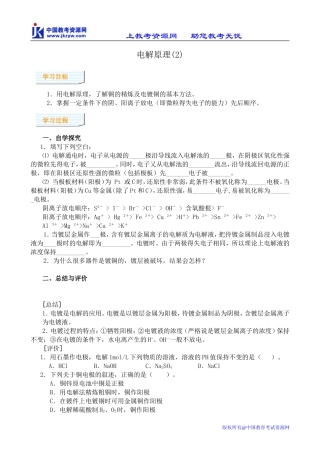 高中化学必修选修电解原理(2)