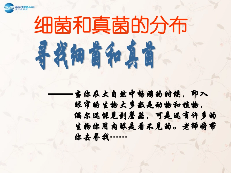 八年级生物上册 5.4.1 细菌和真菌的分布课件1 （新版）新人教版_第1页