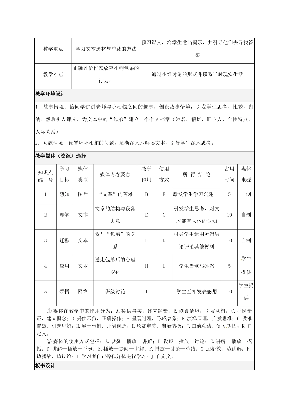 福建省晋江市侨声中学高中语文 第9课《小狗包弟》教学设计2 新人教版必修1_第3页