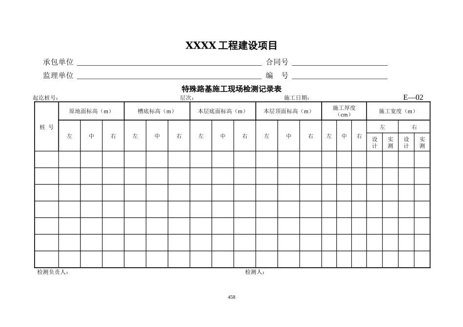 公路工程内业表格施工记录E表_第3页