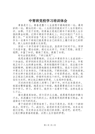 中青班党校学习培训体会