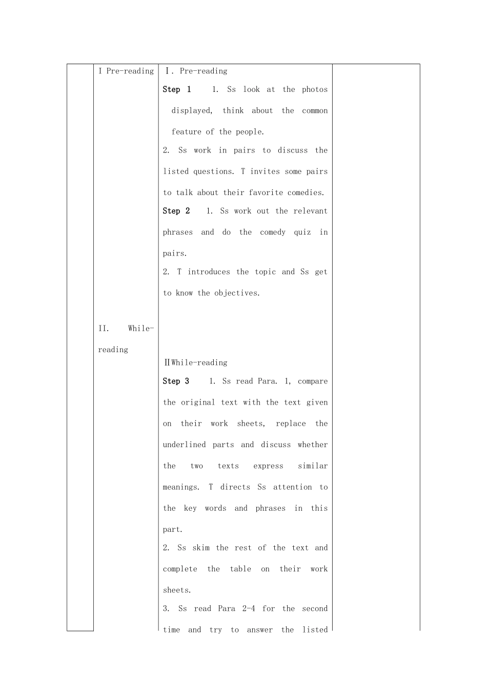 高中英语 Unit 17 Laughter Lesson 3 My favourite comedy教案 北师大版选修6-北师大版高二选修6英语教案_第2页