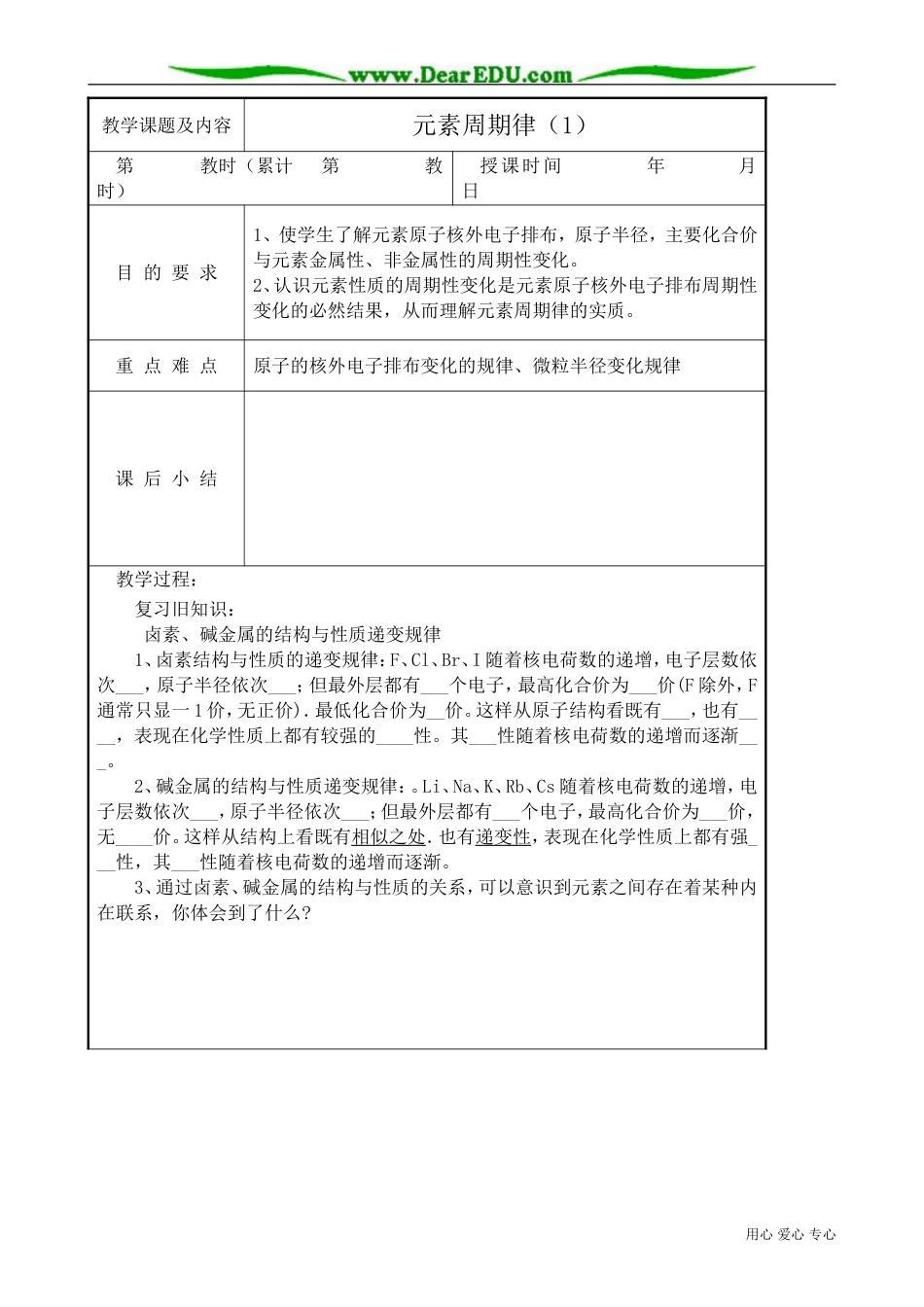 高中化学必修元素周期律(1)_第1页