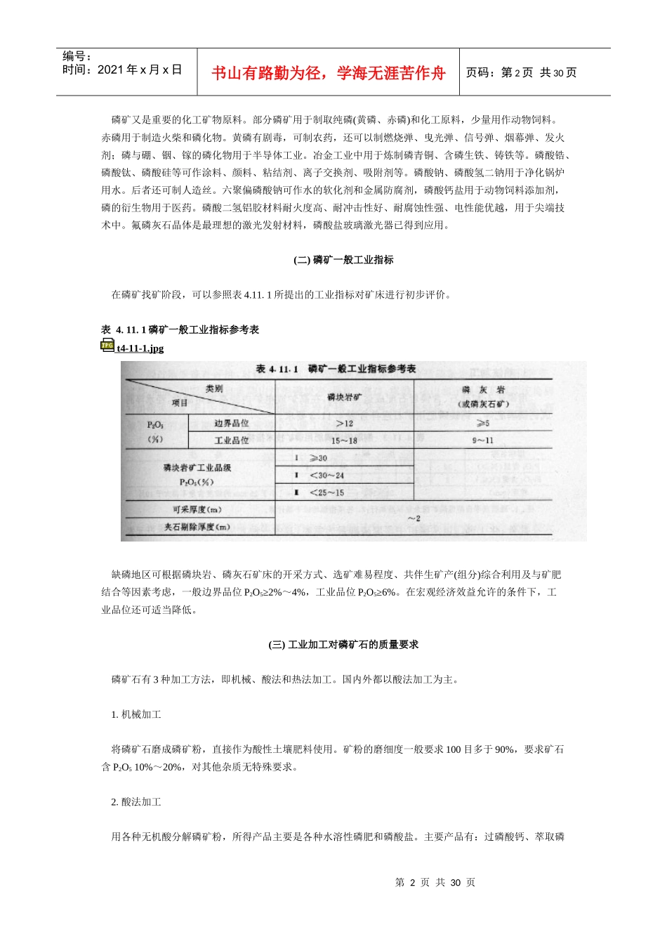 中国矿情磷矿石资源概述_第2页