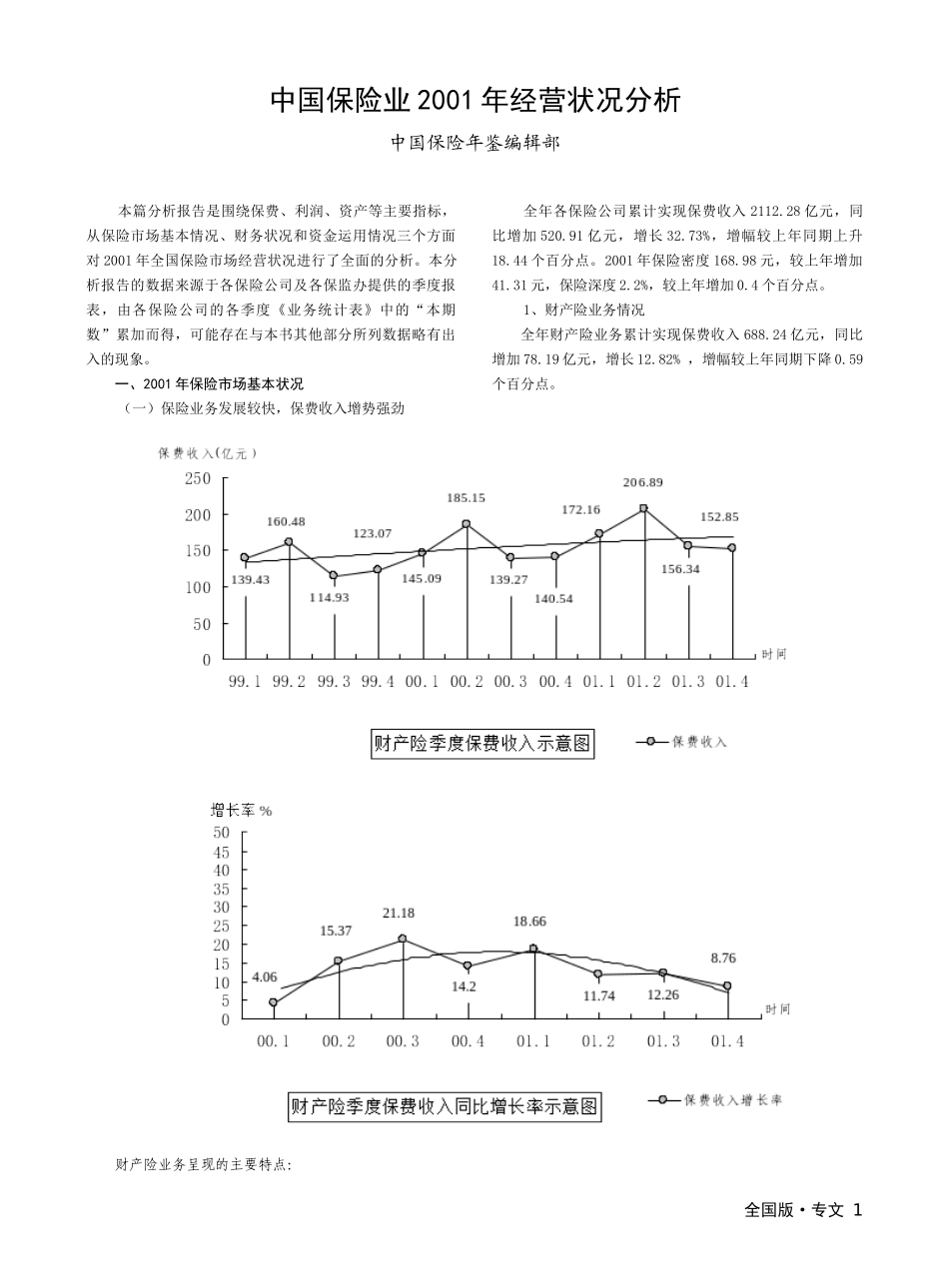 中国保险业经营状况分析_第1页