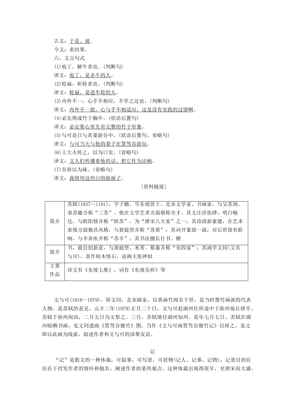 高中语文 第5单元 散而不乱 气脉中贯 27 文与可画筼筜谷偃竹记教案 新人教版选修《中国古代诗歌散文欣赏》-新人教版高中《中国古代诗歌散文欣赏》语文教案_第2页