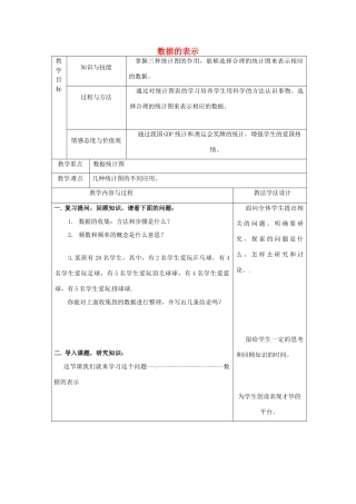 吉林省长春市双阳区八年级数学上册 第15章 数据的收集与表示 15.2 数据的表示教案（1）（新版）华东师大版-（新版）华东师大版初中八年级上册数学教案