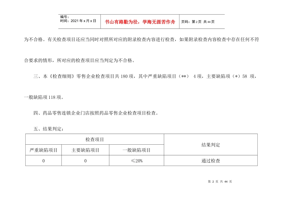 XX省GSP现场检查细则(零售企业)_第2页