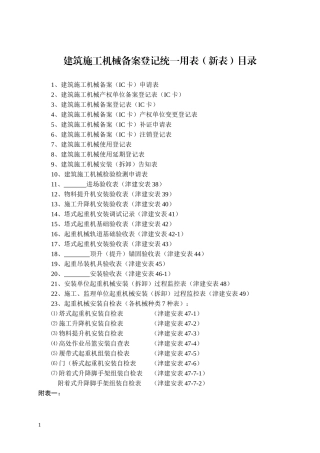 XXXX年最新天津市建筑施工机械备案用表