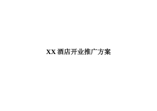 XX酒店开业推广