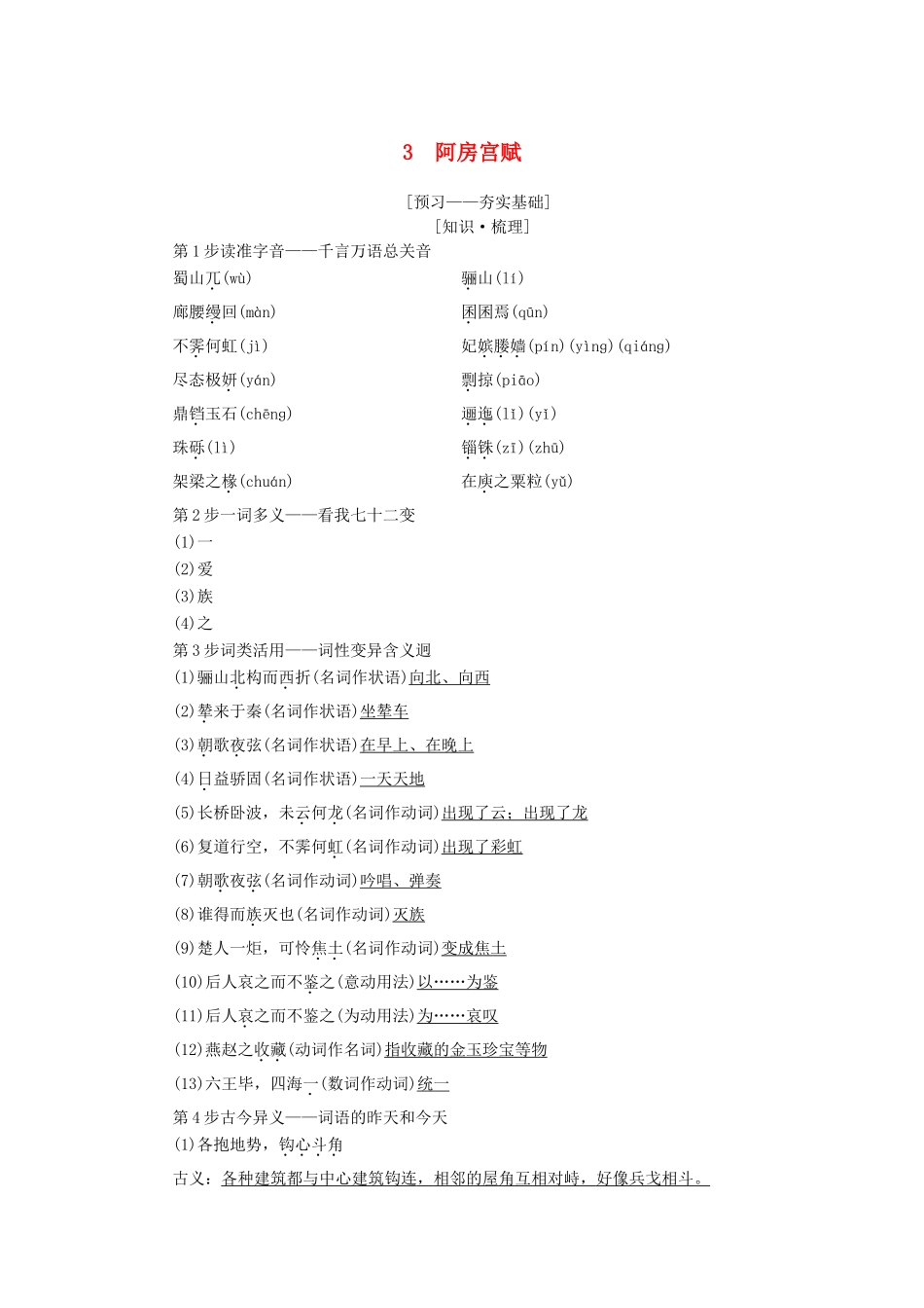 高中语文 第1单元 历史坐标上的沉思 3 阿房宫赋教师用书 鲁人版必修4-鲁人版高一必修4语文教案_第1页