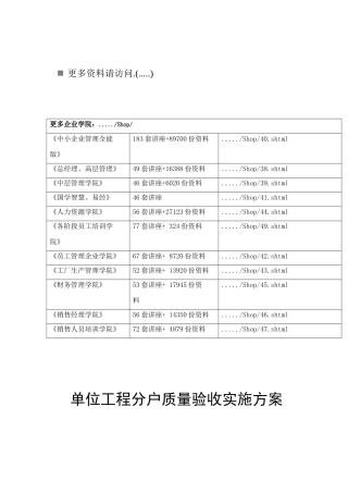 住宅项目装修工程质量验收方案