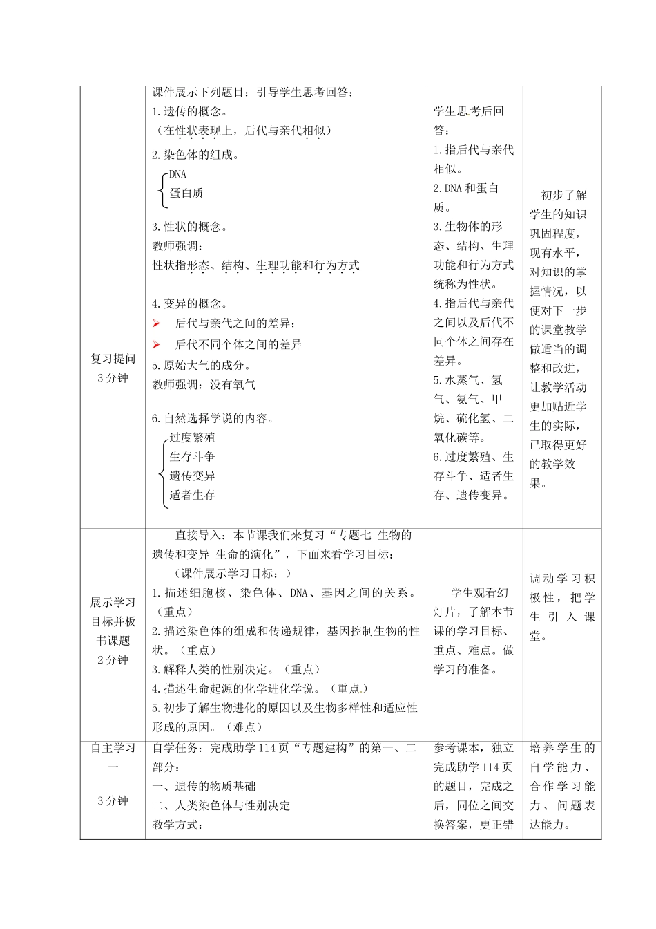 八年级生物下册 第7专题 生物的遗传和变异 生命的演化复习教案2 济南版_第2页