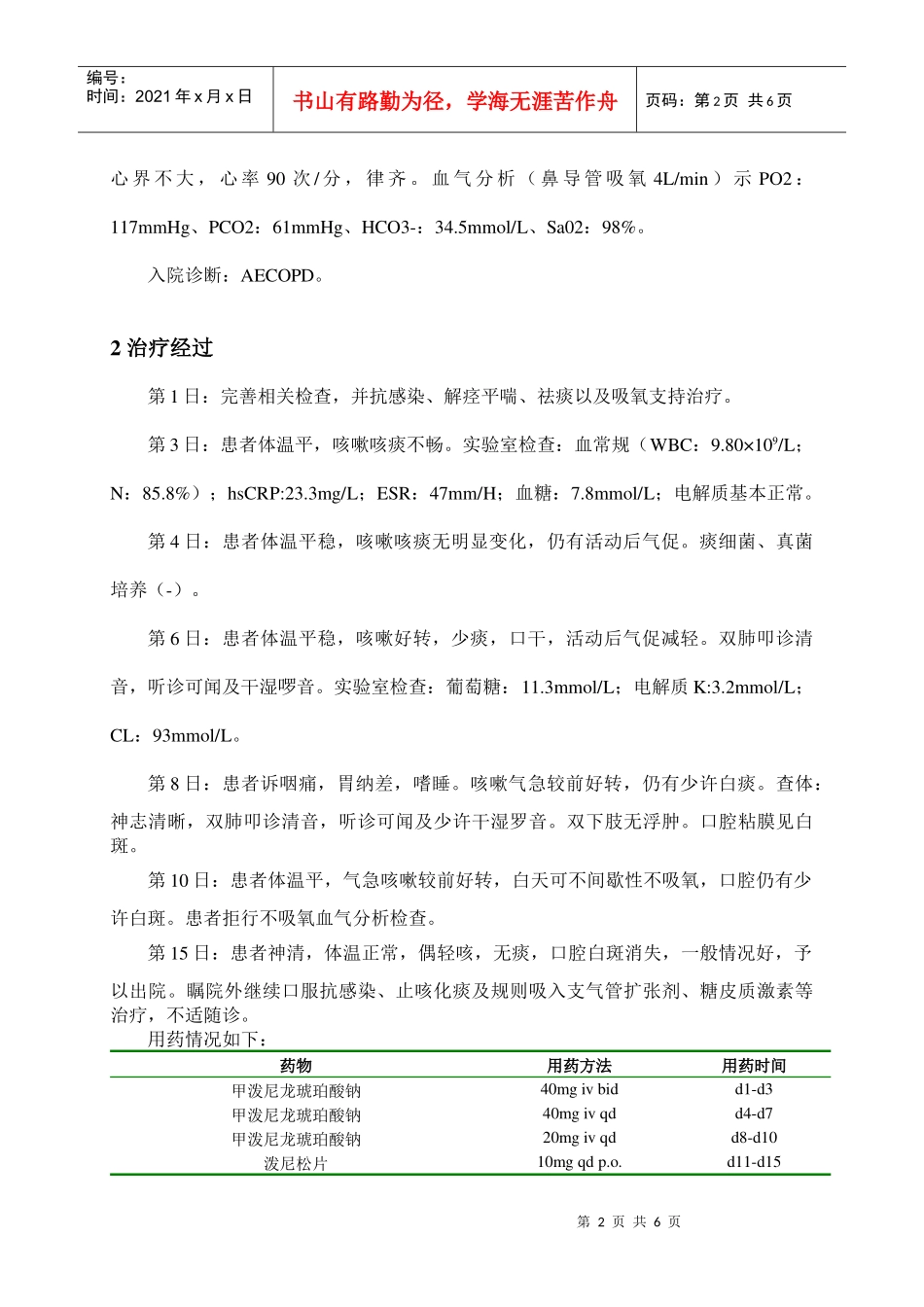 例COPD患者的用药分析与用药监护_第2页