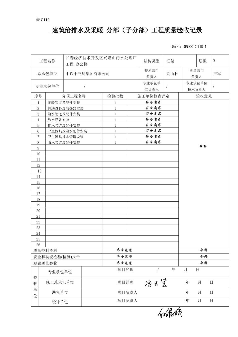 办公楼给排水及采暖工程竣工资料_第3页